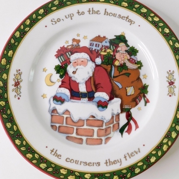 A CHRISTMAS STORY Susan Winget Salad Dessert Plate 8.25” Santa Up On the House - Picture 3 of 5